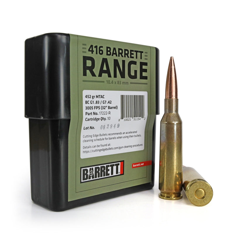 Barrett Firearms Range Ammo 416 Barrett AMMO 416BAR 452GR RANGE 10RD
